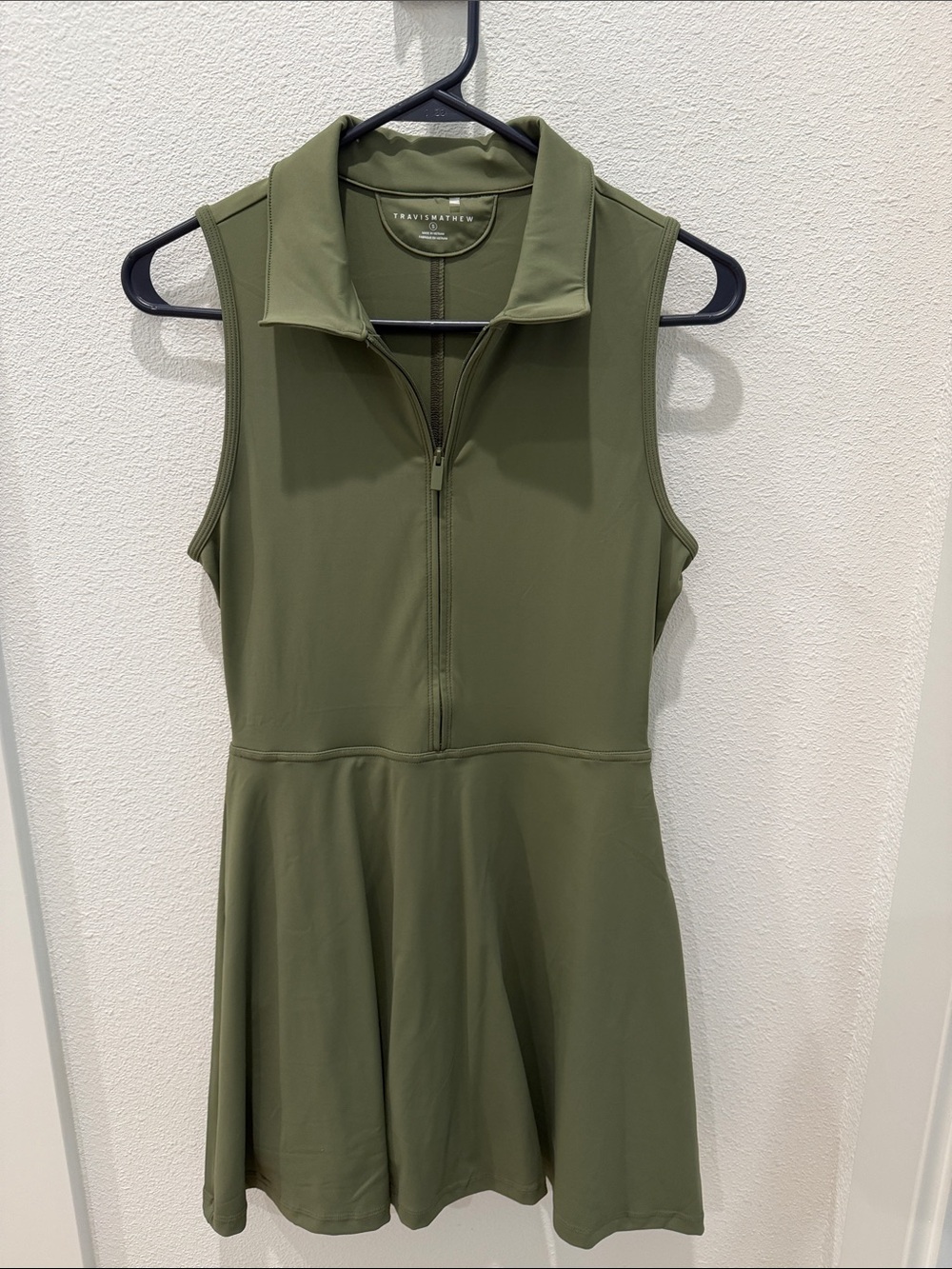 Travis Mathew Olive Green Sleeveless Polo Dress